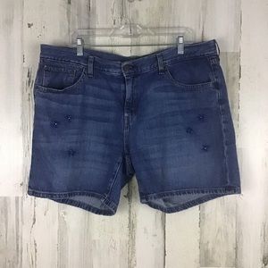 Levi’s Floral Embroidered Jean Shorts